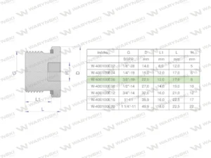 Korek hydrauliczny calowy (na imbus) 3/8" BSP ED Waryński ( sprzedawane po 10 )