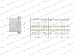 Korek hydrauliczny calowy (na imbus) 1/2" BSP ED Waryński ( sprzedawane po 10 )