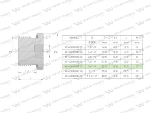 Korek hydrauliczny calowy (na imbus) 3/4" BSP ED Waryński ( sprzedawane po 5 )