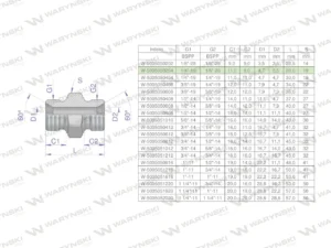 Złączka hydrauliczna redukcyjna calowa BB 1/8" x 1/4" BSP Waryński ( sprzedawane po 10 )