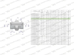 Złączka hydrauliczna redukcyjna calowa BB 3/8" x 1/4" BSP Waryński ( sprzedawane po 10 )