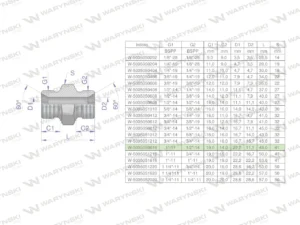 Złączka hydrauliczna redukcyjna calowa BB 1/2" x 1" BSP Waryński ( sprzedawane po 2 )