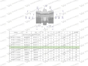 Złączka hydrauliczna metryczna BB M22x1.5 15L (XG) Waryński ( sprzedawane po 10 )