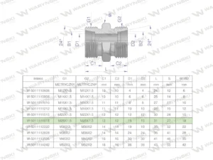 Złączka hydrauliczna metryczna BB M26x1.5 18L (XG) Waryński ( sprzedawane po 5 )