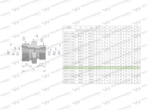 Złączka hydrauliczna redukcyjna metryczna BB M30x2 22L / M22x1.5 15L (XG) Waryński