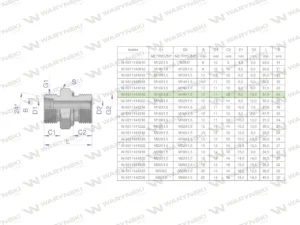 Przyłączka hydrauliczna metryczna BB (XGE) M16x1.5 10L x M18x1.5 ED Waryński ( sprzedawane po 5 )