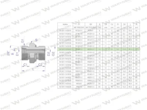 Przyłączka hydrauliczna metryczna BB (XGE) M16x1.5 10L x M22x1.5 ED Waryński ( sprzedawane po 5 )