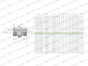 Przyłączka hydrauliczna metryczna BB (XGE) M18x1.5 12L x M16x1.5 ED Waryński ( sprzedawane po 10 )