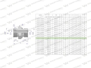 Przyłączka hydrauliczna metryczna BB (XGE) M18x1.5 12L x M22x1.5 ED Waryński ( sprzedawane po 10 )