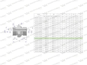 Przyłączka hydrauliczna metryczna BB (XGE) M22x1.5 15L x M16x1.5 ED Waryński ( sprzedawane po 10 )