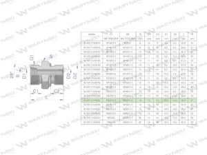 Przyłączka hydrauliczna metryczna BB (XGE) M22x1.5 15L x M22x1.5 ED Waryński ( sprzedawane po 10 )