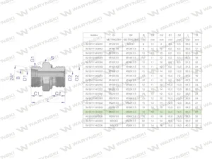 Przyłączka hydrauliczna metryczna BB (XGE) M26x1.5 18L x M22x1.5 ED Waryński ( sprzedawane po 2 )