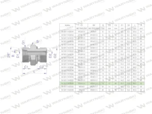 Przyłączka hydrauliczna metryczna BB (XGE) M26x1.5 18L x M26x1.5 ED Waryński ( sprzedawane po 2 )