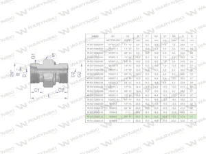 Przyłączka hydrauliczna (odmiana ciężka XGE) BB M36x2 25S x 3/4" BSP ED Waryński ( sprzedawane po 2 )