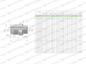Przyłączka hydrauliczna BB 7/16"UNF (JIC) (JIC) x M10x1 (XGE) Waryński ( sprzedawane po 2 )