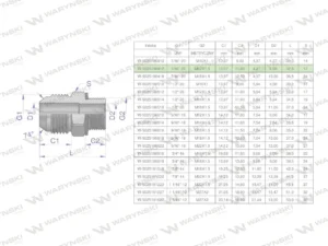 Przyłączka hydrauliczna BB 7/16"UNF (JIC) x M12x1.5 (XGE) Waryński ( sprzedawane po 2 )