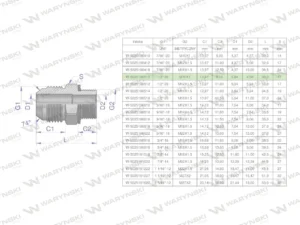 Przyłączka hydrauliczna BB 1/2"UNF (JIC) x M10x1 (XGE) Waryński ( sprzedawane po 2 )