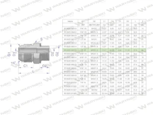 Przyłączka hydrauliczna BB 1/2"UNF (JIC) x M18x1.5 (XGE) Waryński ( sprzedawane po 2 )