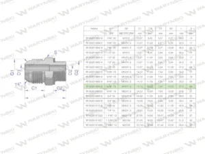 Przyłączka hydrauliczna BB 9/16"UNF (JIC) x M18x1.5 (XGE) Waryński ( sprzedawane po 2 )
