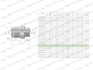 Przyłączka hydrauliczna BB 3/4"UNF (JIC) x M18x1.5 (XGE) Waryński ( sprzedawane po 2 )