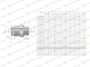Przyłączka hydrauliczna BB 7/8"UNF (JIC) x M22x1.5 (XGE) Waryński ( sprzedawane po 2 )