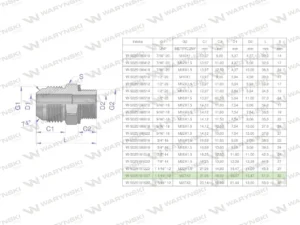 Przyłączka hydrauliczna BB 1 1/16"UNF (JIC) x M27x2 (XGE) Waryński ( sprzedawane po 2 )