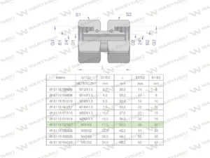 Złączka hydrauliczna metryczna AA M30x2 22L Waryński