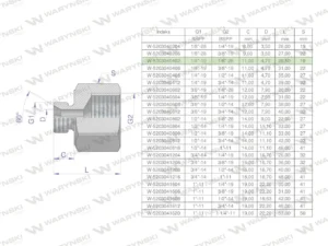 Tulejka różnicowa hydrauliczna calowa AB 1/4"GZ x 1/8"GW BSP Waryński ( sprzedawane po 2 )