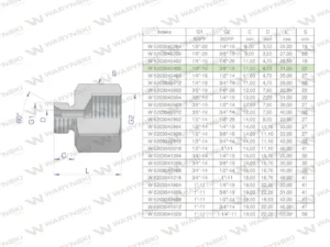 Tulejka różnicowa hydrauliczna calowa AB 1/4"GZ x 3/8"GW BSP Waryński ( sprzedawane po 2 )