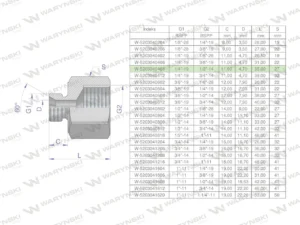 Tulejka różnicowa hydrauliczna calowa AB 1/4"GZ x 1/2"GW BSP Waryński ( sprzedawane po 2 )