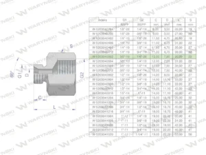 Tulejka różnicowa hydrauliczna calowa AB 3/8"GZ x 1/8"GW BSP Waryński ( sprzedawane po 2 )