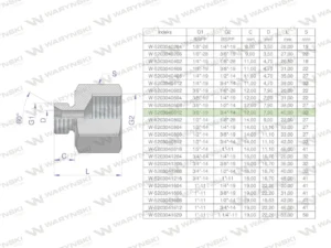 Tulejka różnicowa hydrauliczna calowa AB 3/8"GZ x 3/4"GW BSP Waryński ( sprzedawane po 2 )