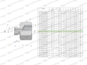 Tulejka różnicowa hydrauliczna calowa AB 1/2"GZ x 1/8"GW BSP Waryński ( sprzedawane po 2 )