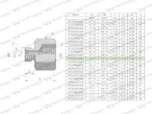 Tulejka różnicowa hydrauliczna calowa AB 1/2"GZ x 1/4"GW BSP Waryński ( sprzedawane po 2 )