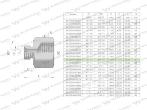 Tulejka różnicowa hydrauliczna calowa AB 1/2"GZ x 3/8"GW BSP Waryński ( sprzedawane po 2 )