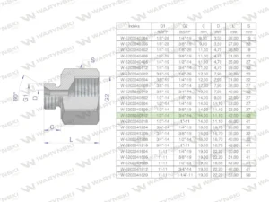 Tulejka różnicowa hydrauliczna calowa AB 1/2"GZ x 3/4"GW BSP Waryński ( sprzedawane po 2 )