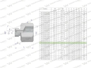 Tulejka różnicowa hydrauliczna calowa AB 3/4"GZ x 1/4"GW BSP Waryński ( sprzedawane po 2 )