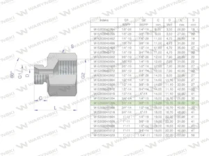 Tulejka różnicowa hydrauliczna calowa AB 3/4"GZ x 3/8"GW BSP Waryński ( sprzedawane po 2 )