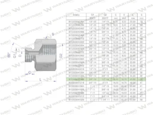 Tulejka różnicowa hydrauliczna calowa AB 3/4"GZ x 1/2"GW BSP Waryński ( sprzedawane po 2 )