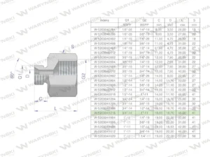 Tulejka różnicowa hydrauliczna calowa AB 3/4"GZ x 1"GW BSP Waryński