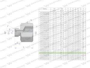 Tulejka różnicowa hydrauliczna calowa AB 1"GZ x 3/8"GW BSP Waryński