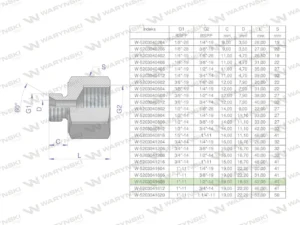 Tulejka różnicowa hydrauliczna calowa AB 1"GZ x 1/2"GW BSP Waryński