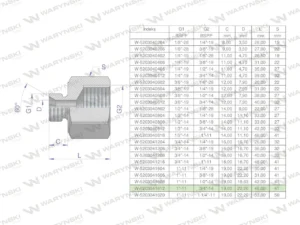 Tulejka różnicowa hydrauliczna calowa AB 1"GZ x 3/4"GW BSP Waryński