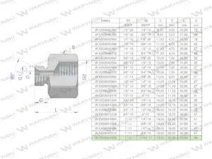 Tulejka różnicowa hydrauliczna calowa AB 1"GZ x 1 1/4"GW BSP Waryński