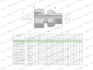 Przyłączka hydrauliczna AB (EVGE) M12x1.5 06L x 1/8" BSP ED Waryński ( sprzedawane po 2 )