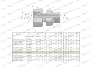 Przyłączka hydrauliczna AB (EVGE) M26x1.5 18L x 1/2" BSP ED Waryński