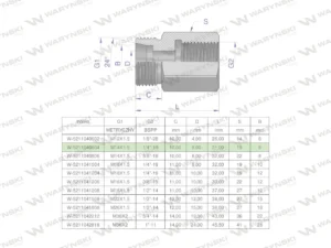Tulejka różnicowa hydrauliczna AB M14x1.5 08L GZ x 1/4" BSP GW Waryński ( sprzedawane po 2 )