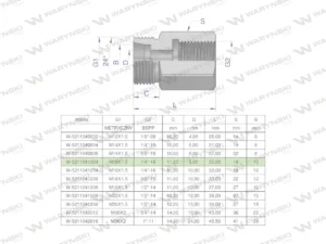 Tulejka różnicowa hydrauliczna AB M16x1.5 10L GZ x 1/4" BSP GW Waryński ( sprzedawane po 2 )