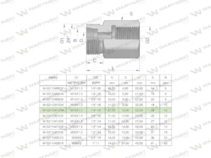 Tulejka różnicowa hydrauliczna AB M18x1.5 12L GZ x 1/4" BSP Waryński ( sprzedawane po 2 )