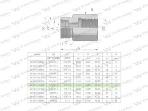 Tulejka różnicowa hydrauliczna AB M18x1.5 12L GZ x 1/2" BSP Waryński ( sprzedawane po 2 )